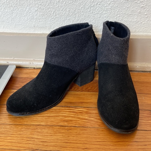 Suede and wool black/gray Toms ankle boots - Picture 2 of 3